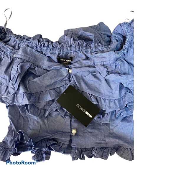 ‼️SOLD‼️BNWT off shoulder fashionova ruffle top - Picture 5 of 5